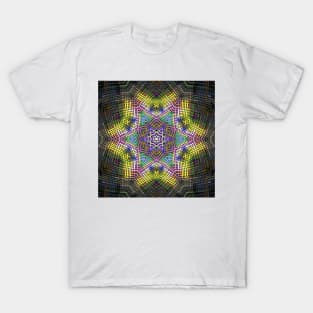 Weave Mandala Yellow Pink and Green T-Shirt